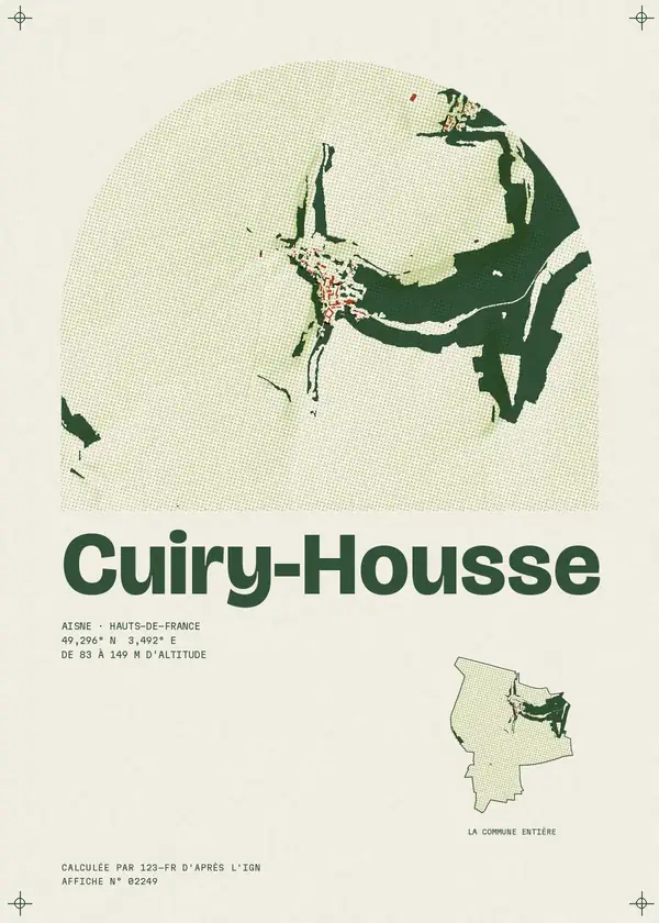 Affiche de Cuiry-Housse, calculée par 123-fr d'après l'IGN