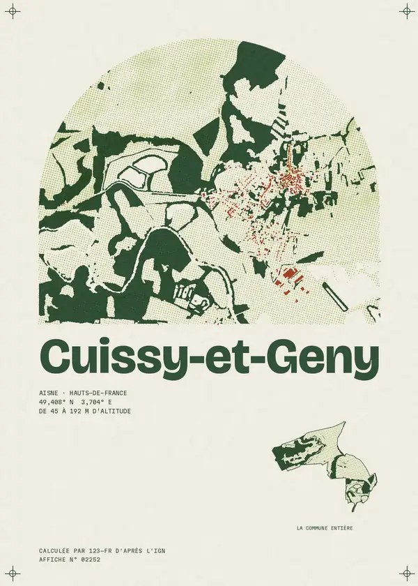 Affiche de Cuissy-et-Geny, calculée par 123-fr d'après l'IGN