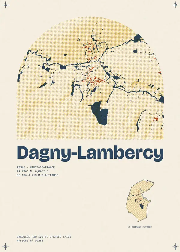 Affiche de Dagny-Lambercy, calculée par 123-fr d'après l'IGN