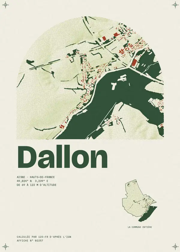 Affiche de Dallon, calculée par 123-fr d'après l'IGN