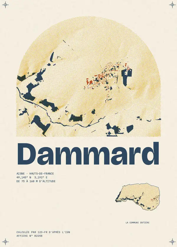 Affiche de Dammard, calculée par 123-fr d'après l'IGN