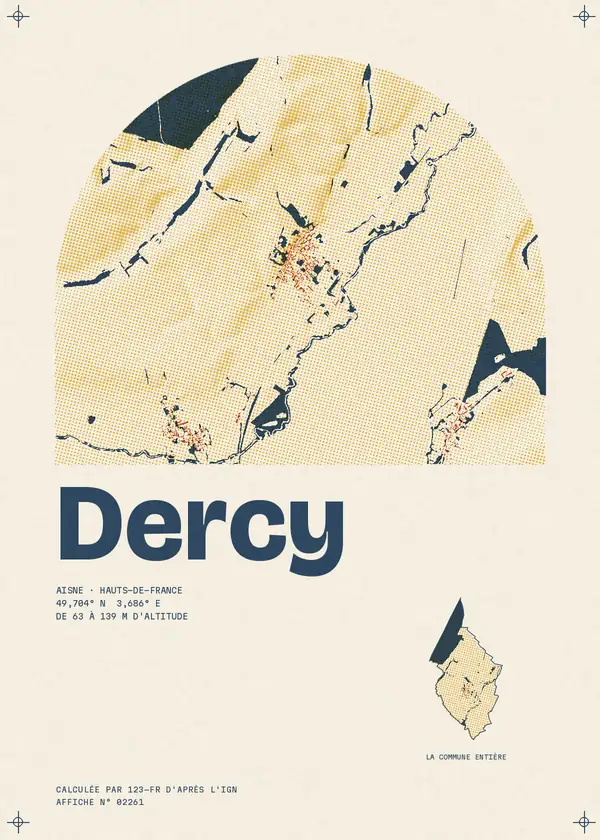 Affiche de Dercy, calculée par 123-fr d'après l'IGN