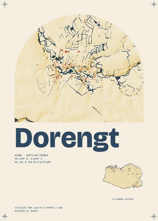 Affiche de Dorengt, calculée par 123-fr d'après l'IGN