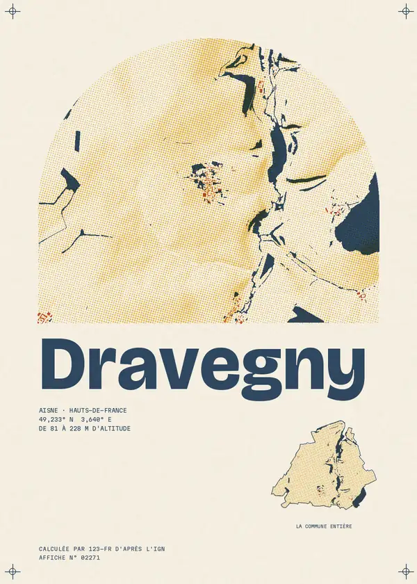 Affiche de Dravegny, calculée par 123-fr d'après l'IGN