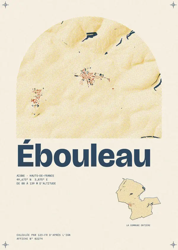 Affiche de Ébouleau, calculée par 123-fr d'après l'IGN