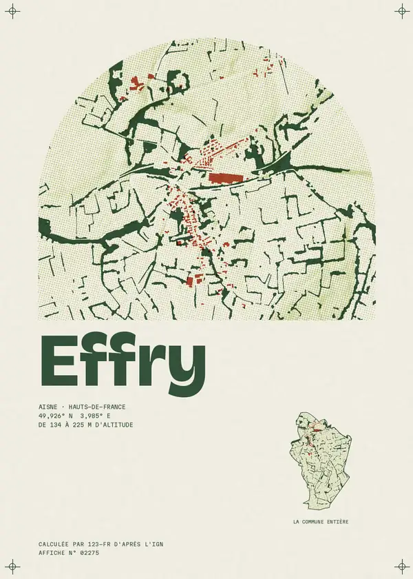 Affiche de Effry, calculée par 123-fr d'après l'IGN