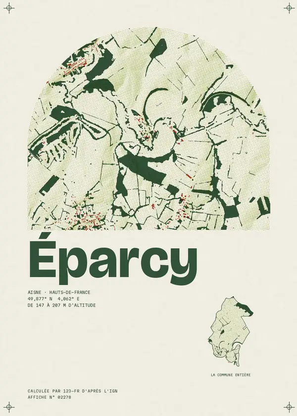 Affiche de Éparcy, calculée par 123-fr d'après l'IGN