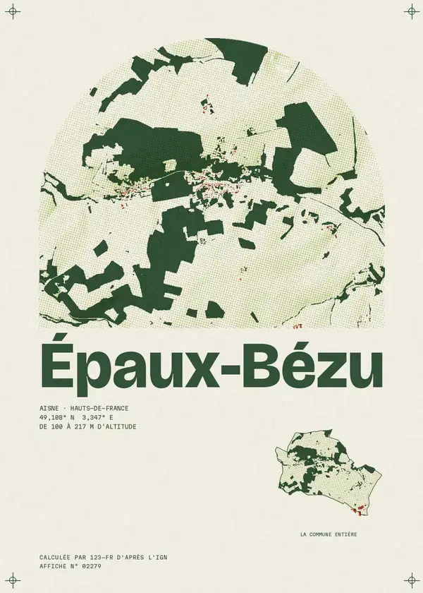 Affiche de Épaux-Bézu, calculée par 123-fr d'après l'IGN