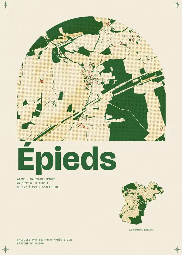 Affiche de Épieds, calculée par 123-fr d'après l'IGN
