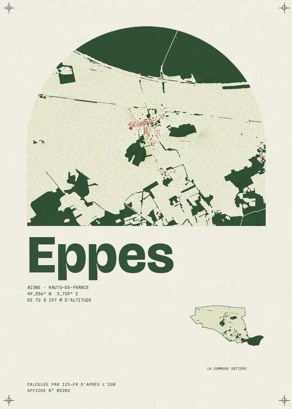 Affiche de Eppes, calculée par 123-fr d'après l'IGN