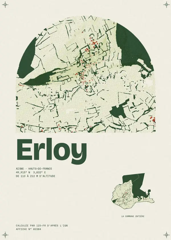 Affiche de Erloy, calculée par 123-fr d'après l'IGN