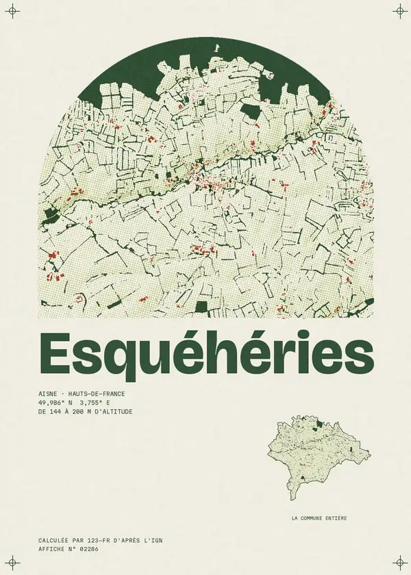 Affiche de Esquéhéries, calculée par 123-fr d'après l'IGN