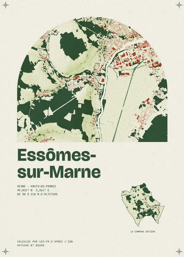 Affiche de Essômes-sur-Marne, calculée par 123-fr d'après l'IGN