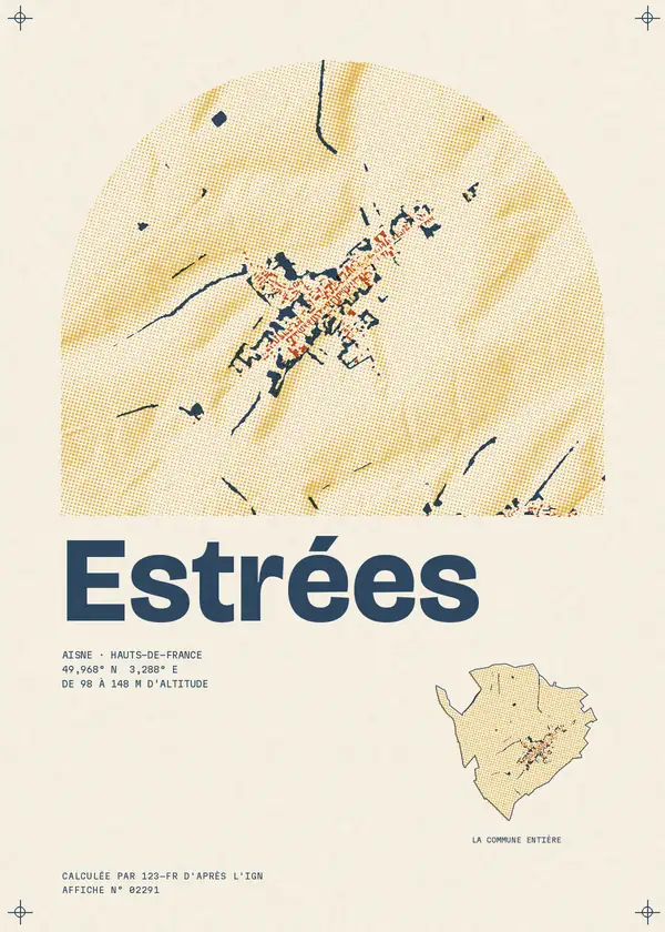 Affiche de Estrées, calculée par 123-fr d'après l'IGN