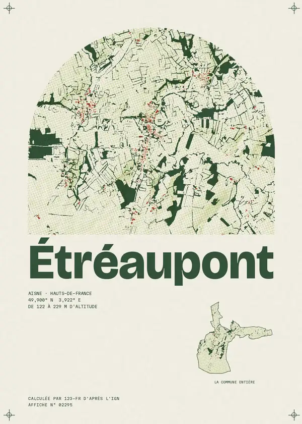 Affiche de Étréaupont, calculée par 123-fr d'après l'IGN