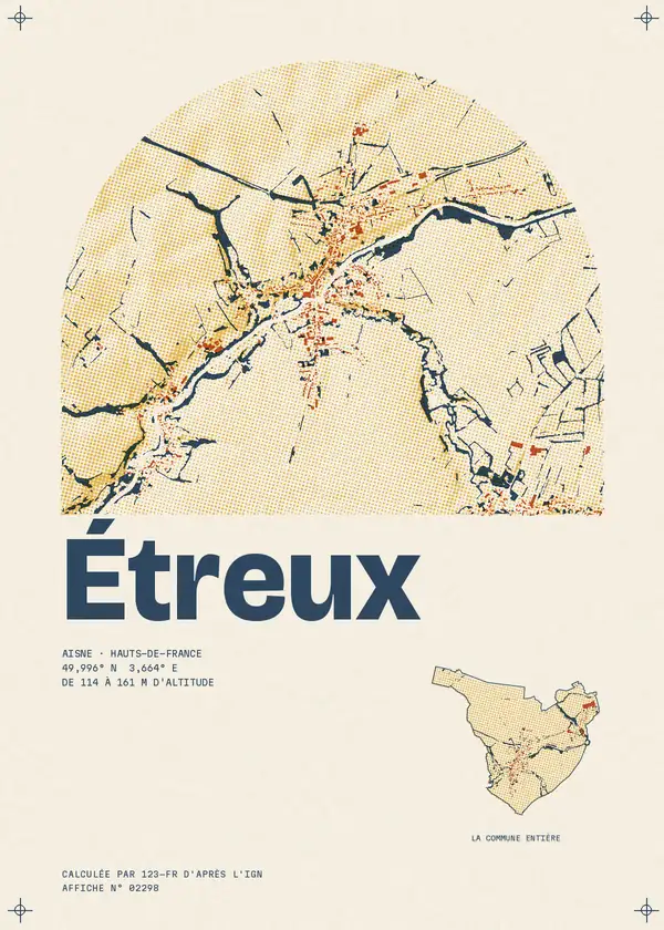 Affiche de Étreux, calculée par 123-fr d'après l'IGN