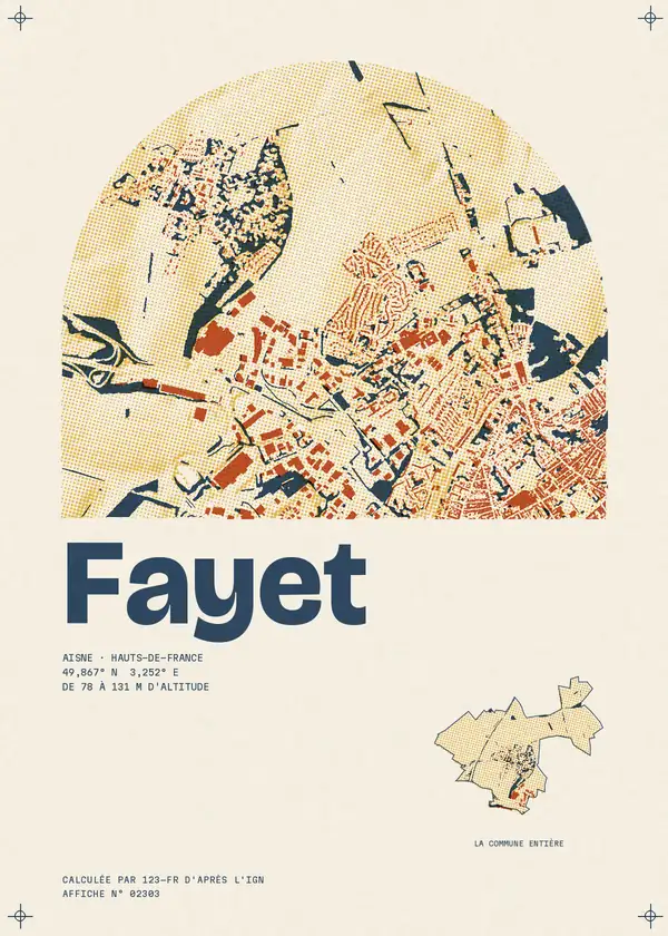 Affiche de Fayet, calculée par 123-fr d'après l'IGN
