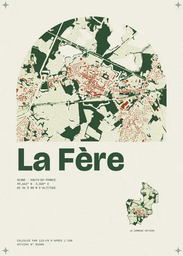 Affiche de La Fère, calculée par 123-fr d'après l'IGN