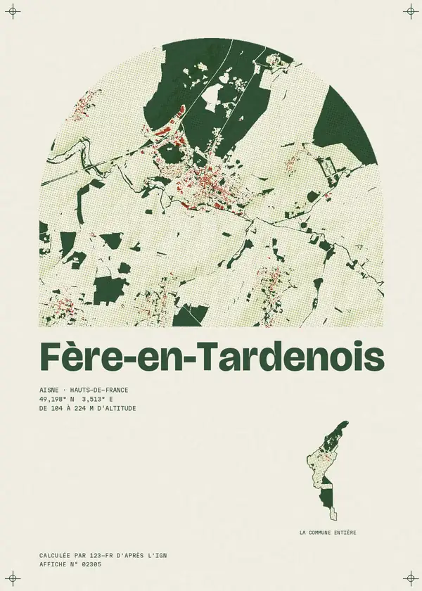 Affiche de Fère-en-Tardenois, calculée par 123-fr d'après l'IGN