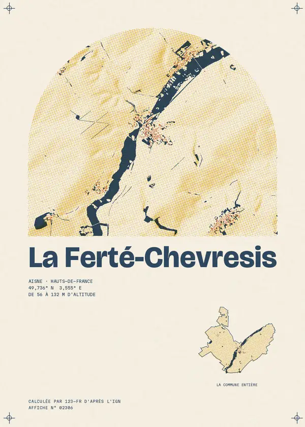 Affiche de La Ferté-Chevresis, calculée par 123-fr d'après l'IGN