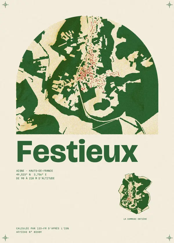 Affiche de Festieux, calculée par 123-fr d'après l'IGN