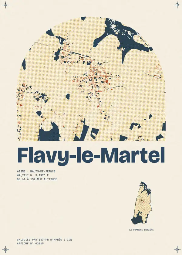 Affiche de Flavy-le-Martel, calculée par 123-fr d'après l'IGN