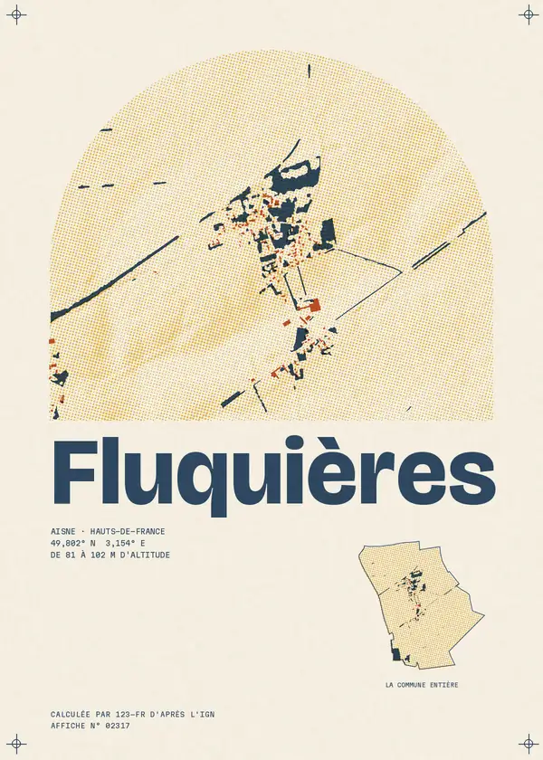 Affiche de Fluquières, calculée par 123-fr d'après l'IGN