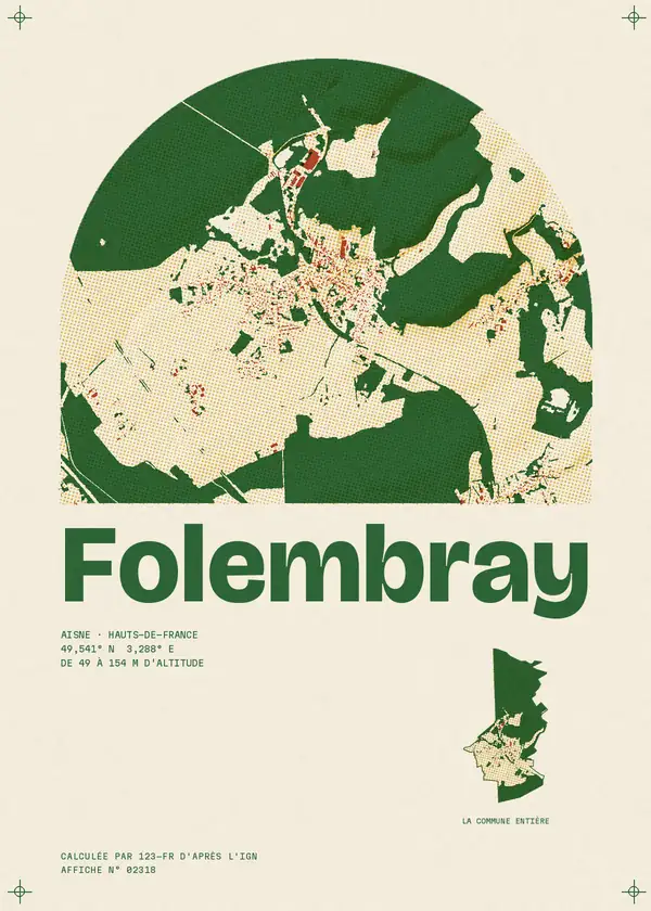 Affiche de Folembray, calculée par 123-fr d'après l'IGN
