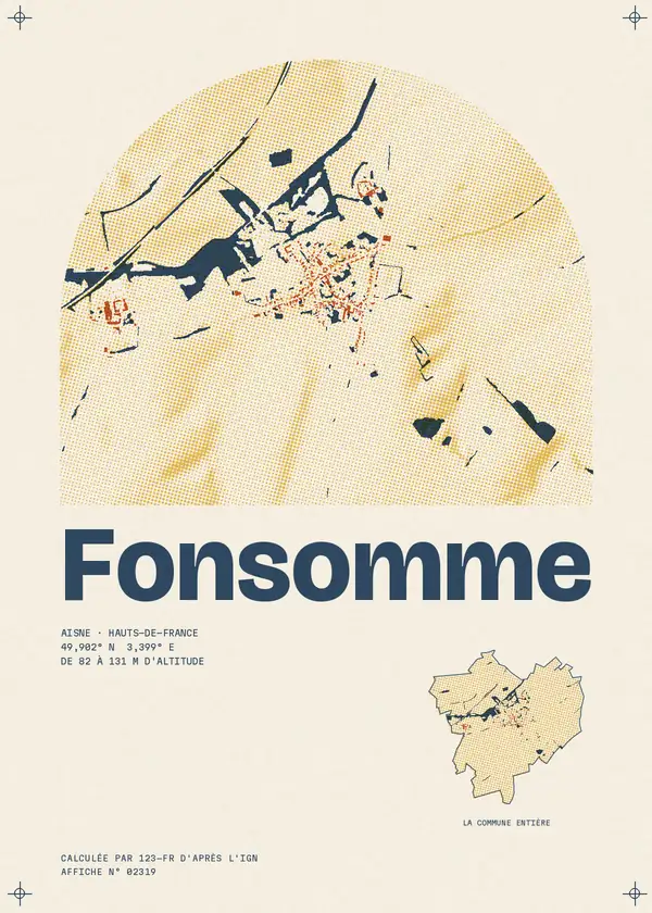 Affiche de Fonsomme, calculée par 123-fr d'après l'IGN