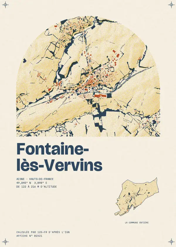 Affiche de Fontaine-lès-Vervins, calculée par 123-fr d'après l'IGN