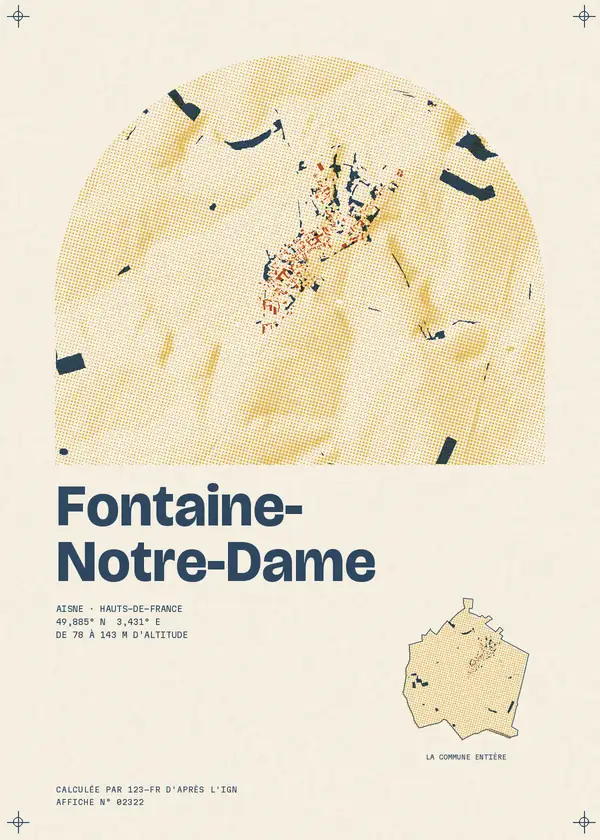 Affiche de Fontaine-Notre-Dame, calculée par 123-fr d'après l'IGN