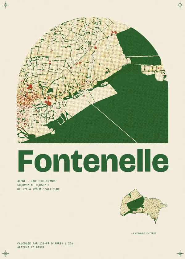Affiche de Fontenelle, calculée par 123-fr d'après l'IGN