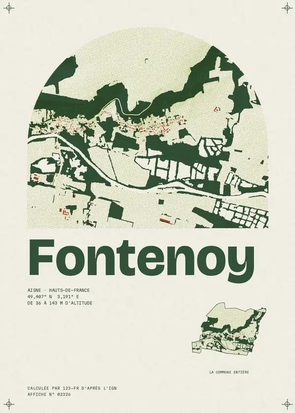Affiche de Fontenoy, calculée par 123-fr d'après l'IGN