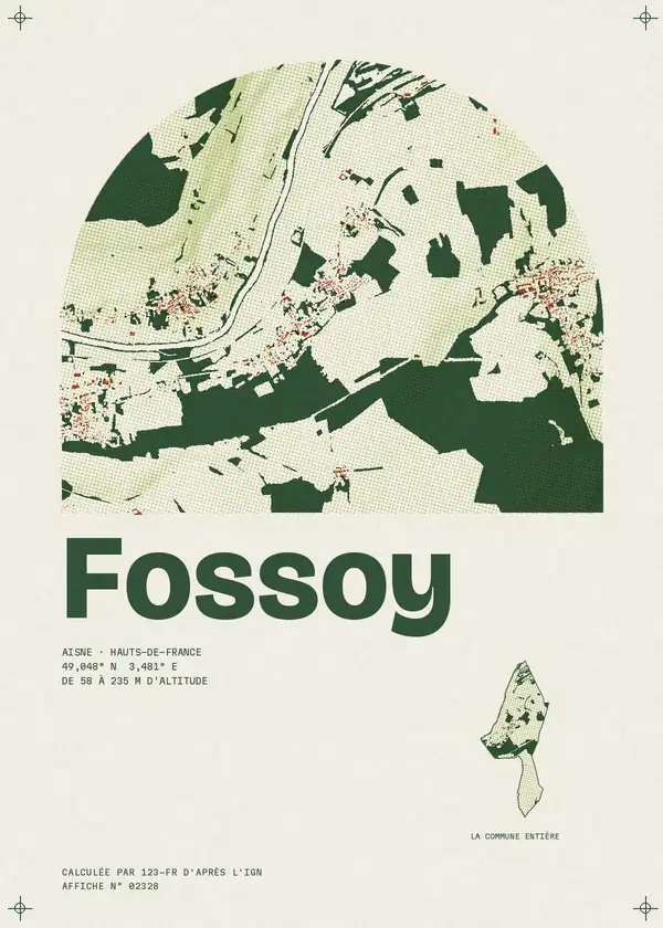 Affiche de Fossoy, calculée par 123-fr d'après l'IGN