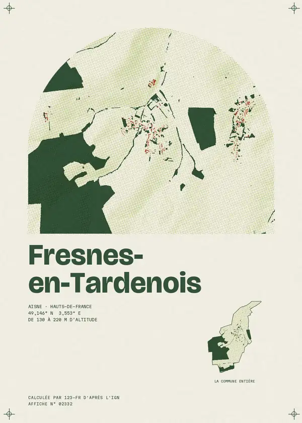 Affiche de Fresnes-en-Tardenois, calculée par 123-fr d'après l'IGN