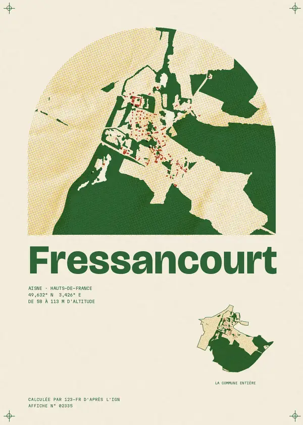 Affiche de Fressancourt, calculée par 123-fr d'après l'IGN