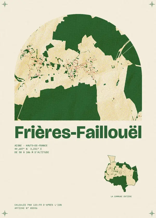 Affiche de Frières-Faillouël, calculée par 123-fr d'après l'IGN