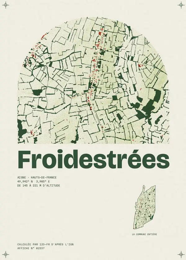 Affiche de Froidestrées, calculée par 123-fr d'après l'IGN
