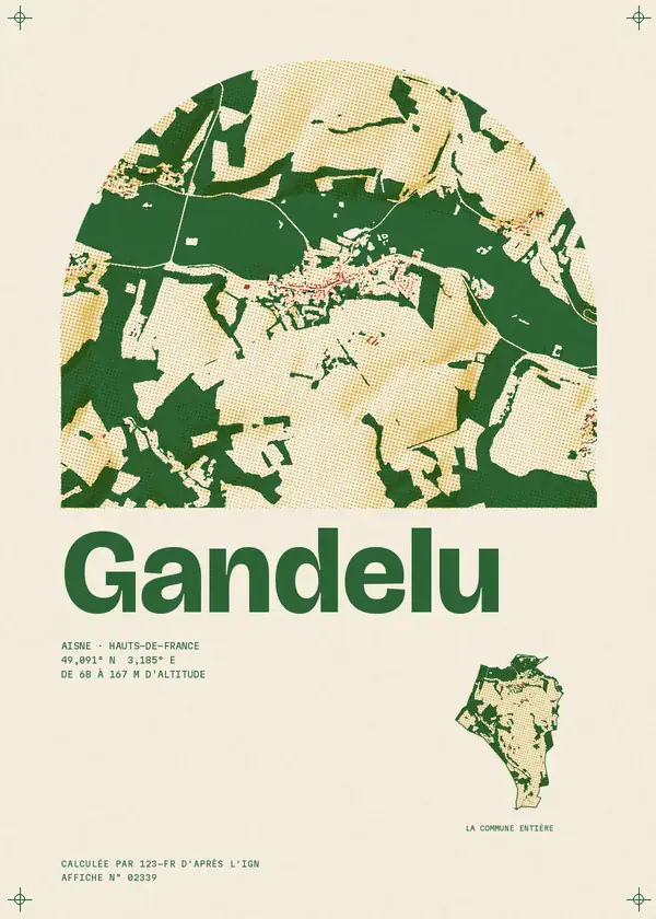 Affiche de Gandelu, calculée par 123-fr d'après l'IGN