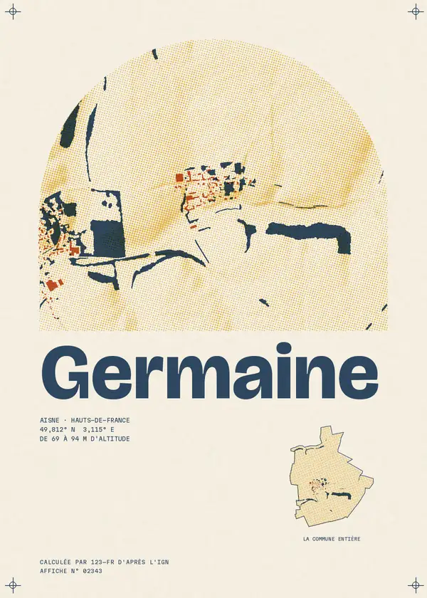 Affiche de Germaine, calculée par 123-fr d'après l'IGN