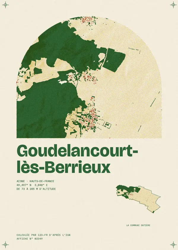 Affiche de Goudelancourt-lès-Berrieux, calculée par 123-fr d'après l'IGN