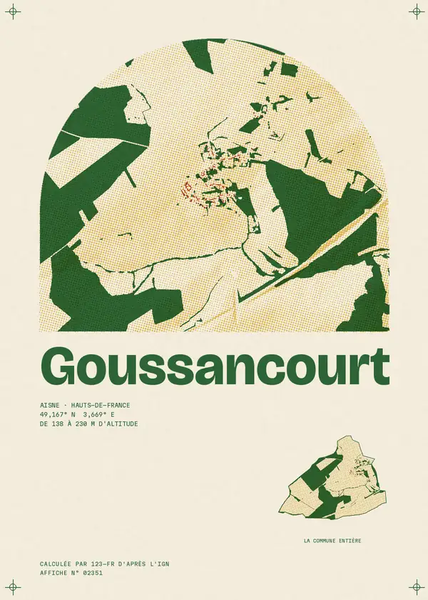 Affiche de Goussancourt, calculée par 123-fr d'après l'IGN