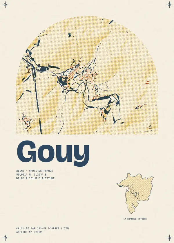 Affiche de Gouy, calculée par 123-fr d'après l'IGN