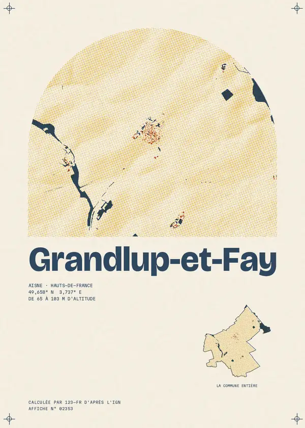 Affiche de Grandlup-et-Fay, calculée par 123-fr d'après l'IGN