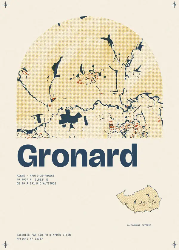 Affiche de Gronard, calculée par 123-fr d'après l'IGN