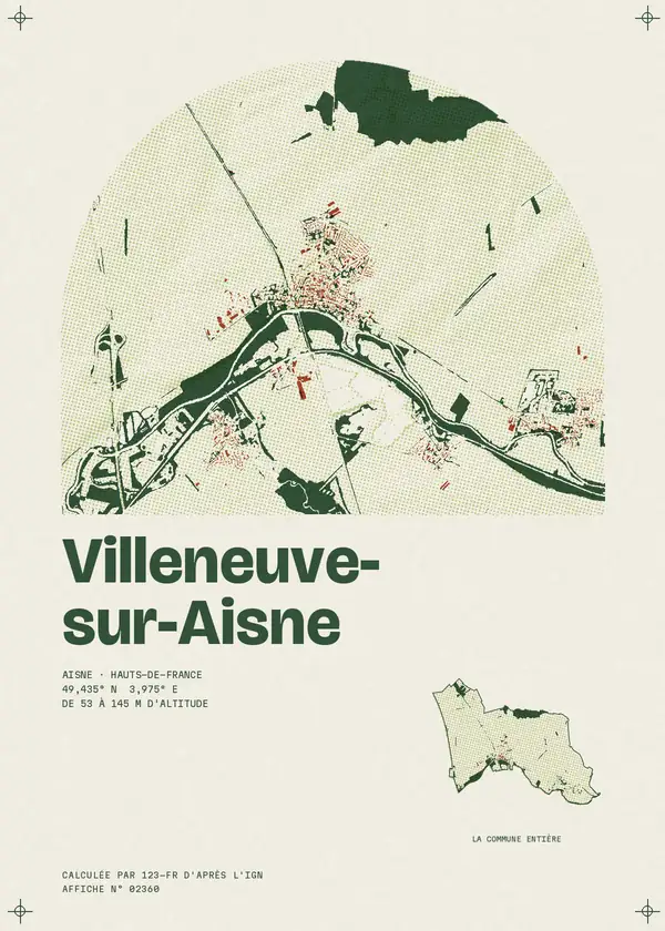 Affiche de Villeneuve-sur-Aisne, calculée par 123-fr d'après l'IGN
