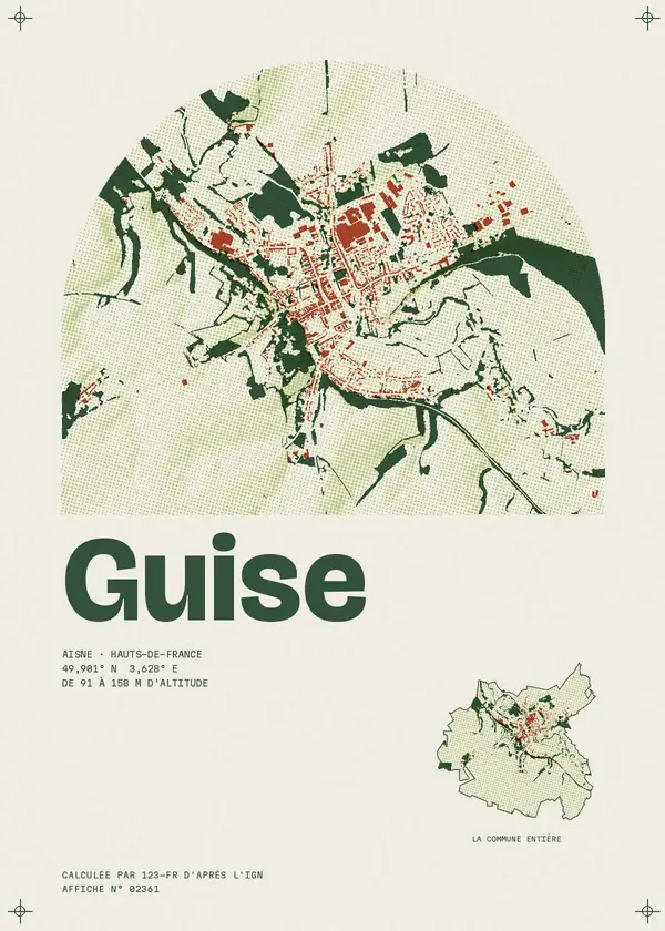 Affiche de Guise, calculée par 123-fr d'après l'IGN