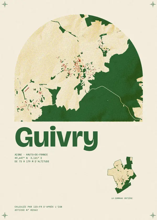Affiche de Guivry, calculée par 123-fr d'après l'IGN
