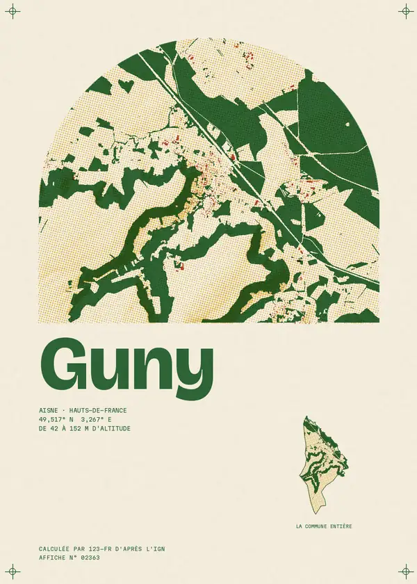 Affiche de Guny, calculée par 123-fr d'après l'IGN