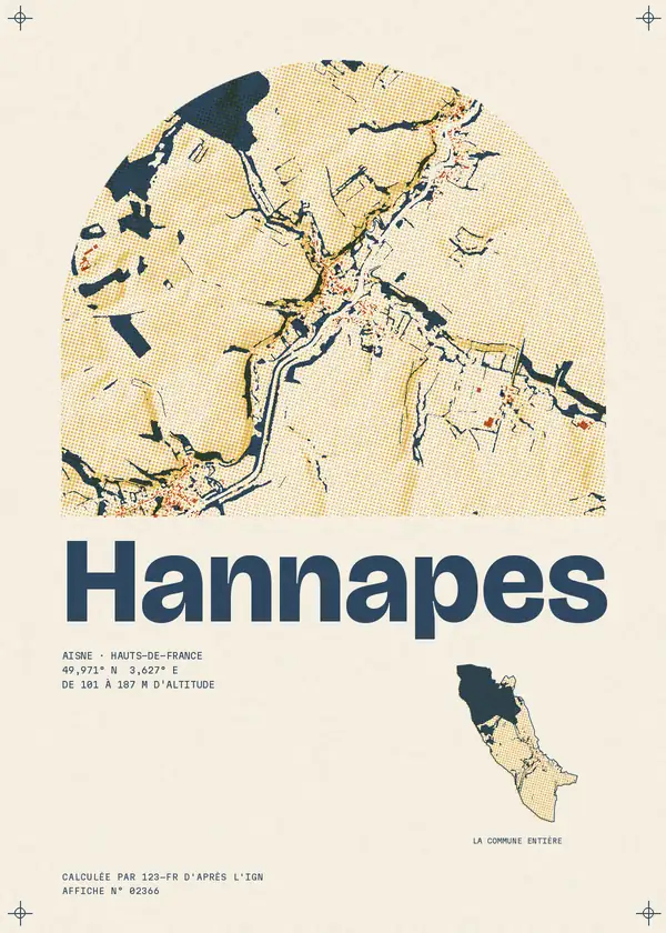 Affiche de Hannapes, calculée par 123-fr d'après l'IGN